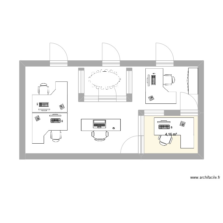 Informatique 2e étage 1. Plan de 1 pièce et 4 m2