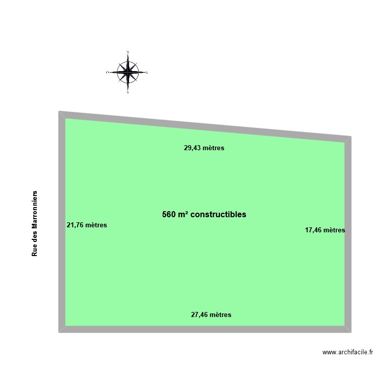 FABBRI. Plan de 1 pièce et 60 m2