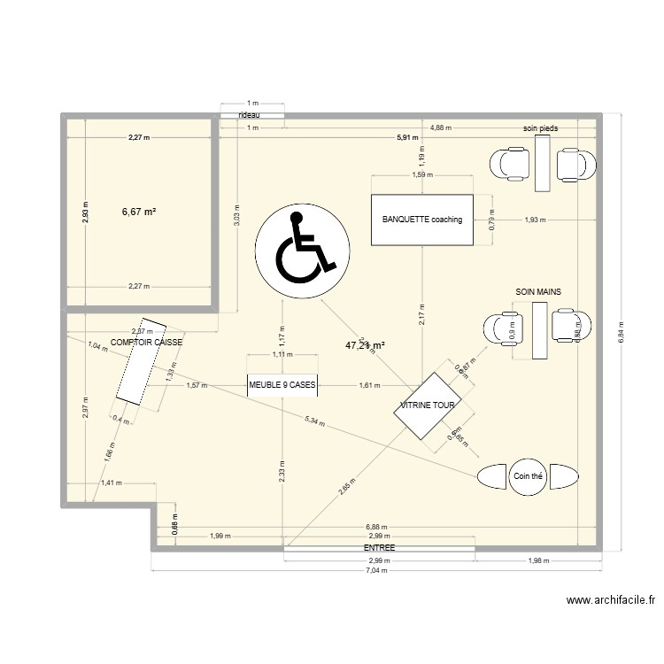 LAVANA AOSTIN V.3. Plan de 2 pièces et 54 m2