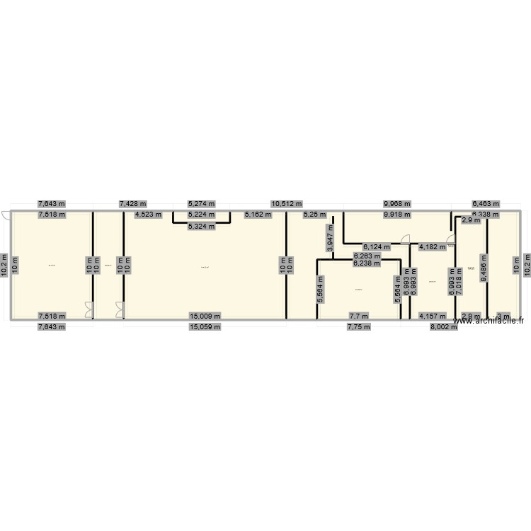 Plan Bat robot/Vl. Plan de 9 pièces et 466 m2