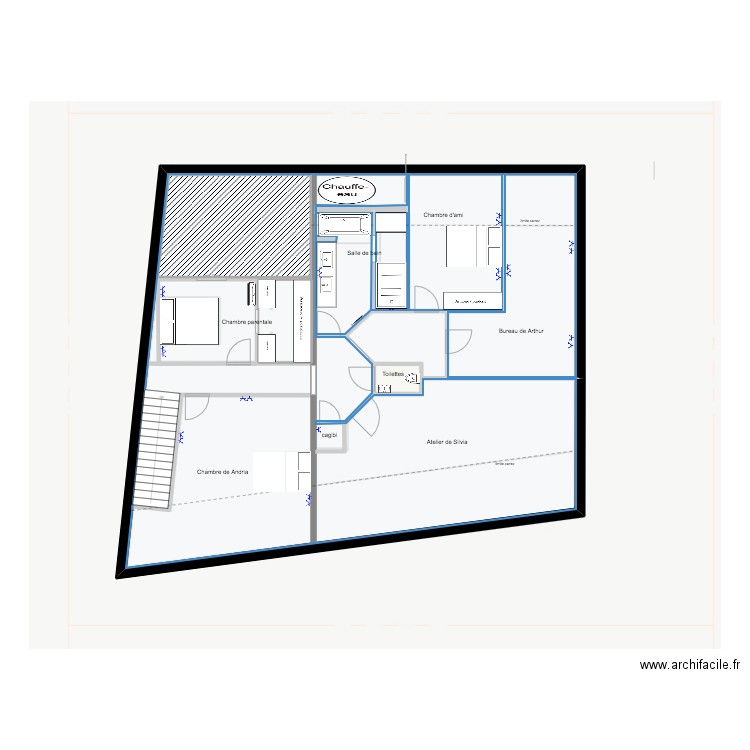 casa etage plan elec. Plan de 6 pièces et 207 m2