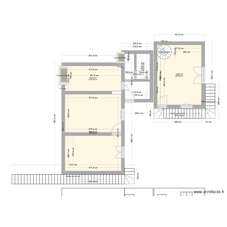 Casa Bet. Plan de 3 pièces et 58 m2