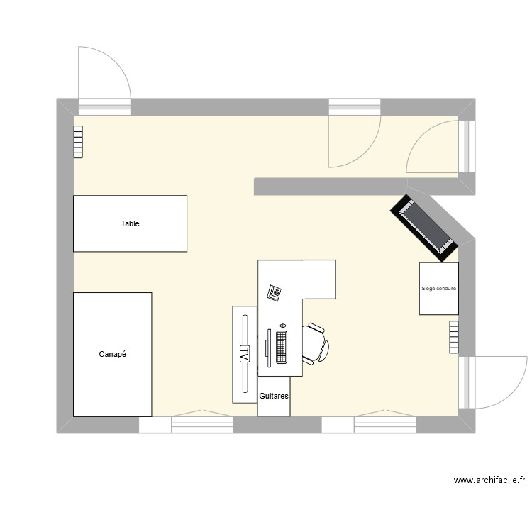 Test 1. Plan de 1 pièce et 26 m2