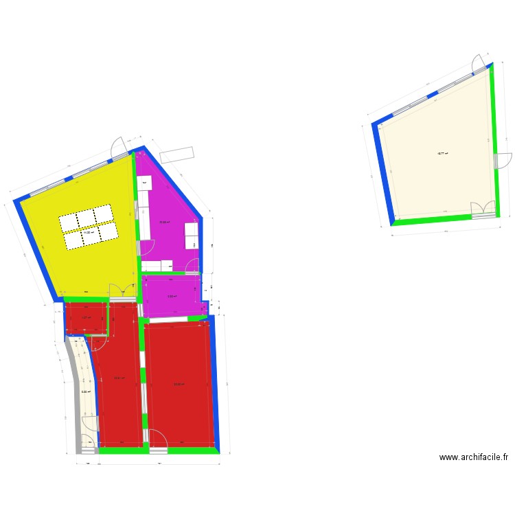 plan grande s2. Plan de 8 pièces et 187 m2