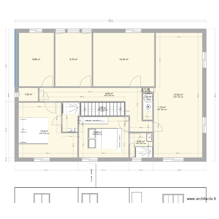 perols haut 5 11 02. Plan de 12 pièces et 103 m2