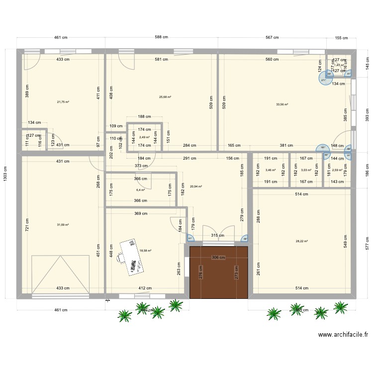 PUBLICARTE ancien. Plan de 13 pièces et 199 m2