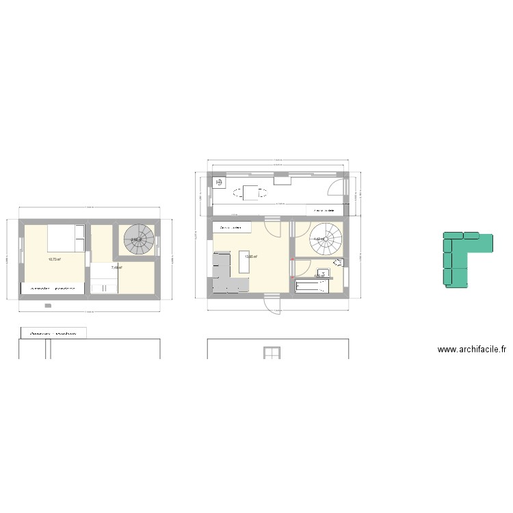 plan10. Plan de 6 pièces et 43 m2