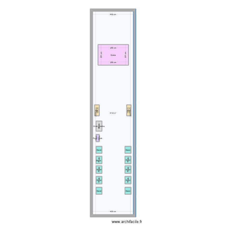 Plan. Plan de 16 pièces et 92 m2