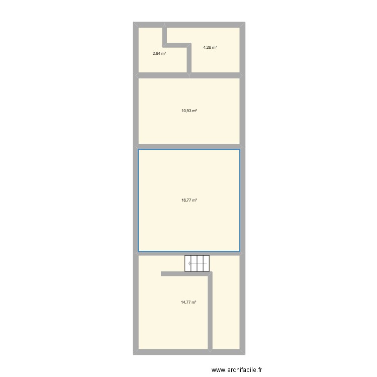 HR2. Plan de 5 pièces et 50 m2