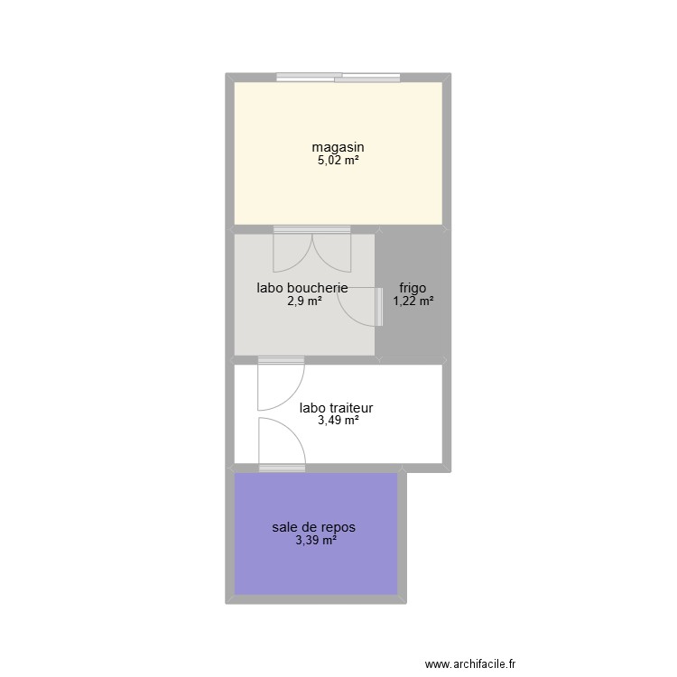 engel boucherie . Plan de 5 pièces et 16 m2