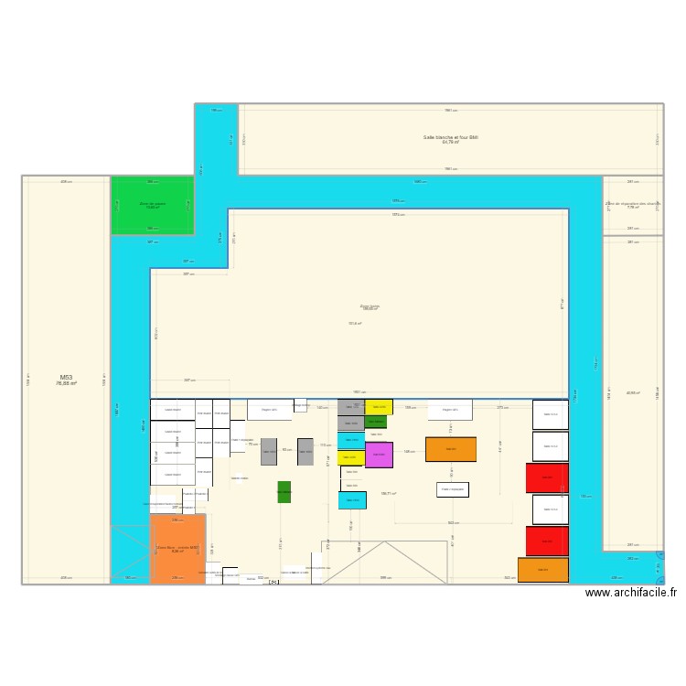 Installation selon nouvelle confirguration v7. Plan de 9 pièces et 627 m2