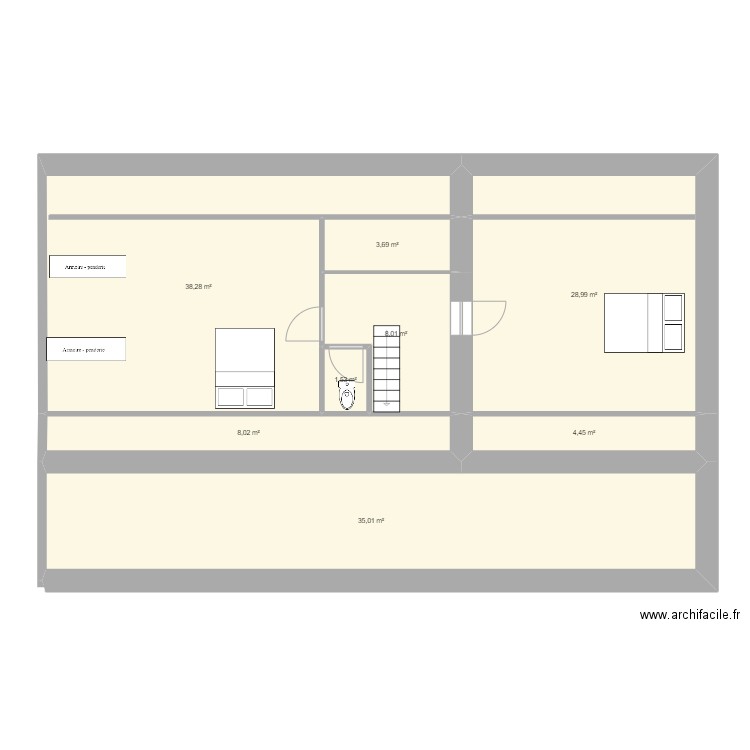 les ronzards 3. Plan de 8 pièces et 128 m2