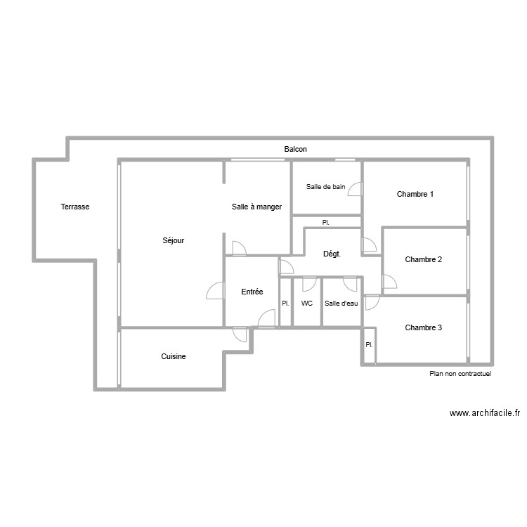 gerald. Plan de 14 pièces et 78 m2