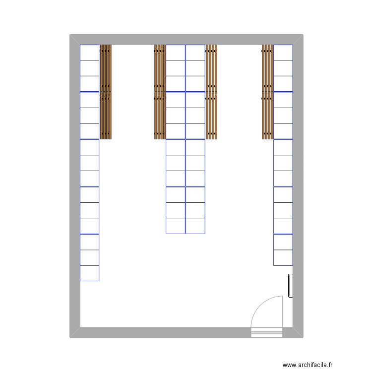 vesitaire. Plan de 1 pièce et 39 m2