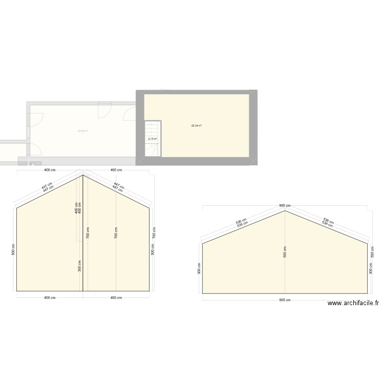 Maison. Plan de 5 pièces et 73 m2