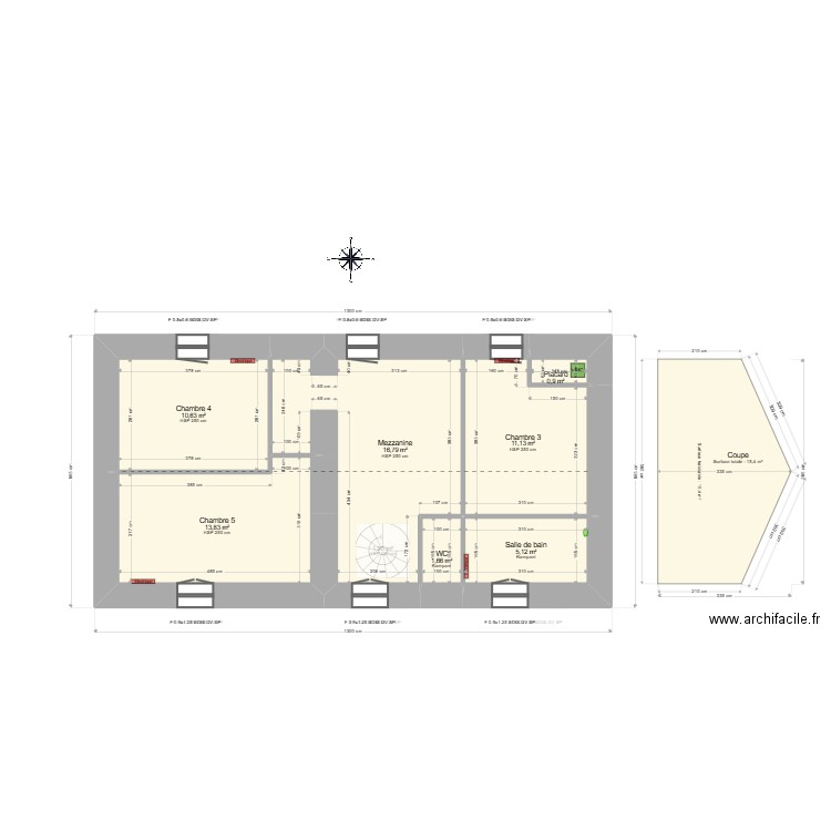 ML25002593 BAZIN Plan. Plan de 18 pièces et 191 m2