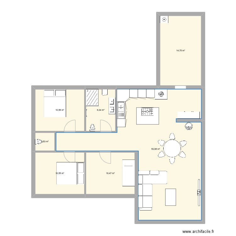 maison anglet. Plan de 7 pièces et 108 m2