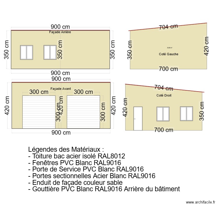 plan de coupe . Plan de 0 pièce et 0 m2