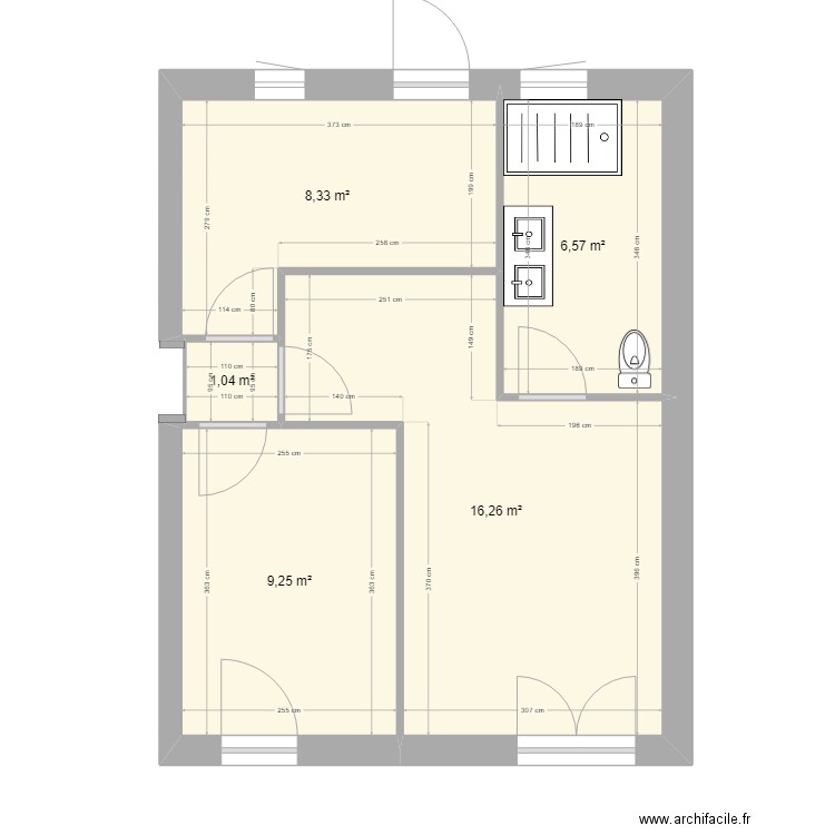 coug 1. Plan de 5 pièces et 41 m2