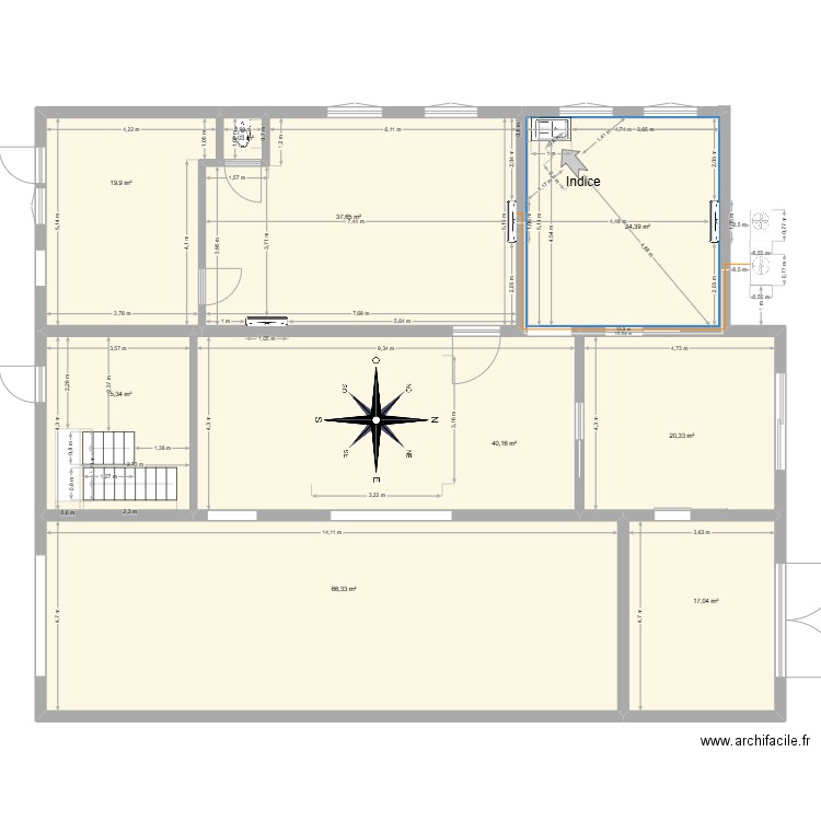 CLIM IFCA. Plan de 9 pièces et 242 m2