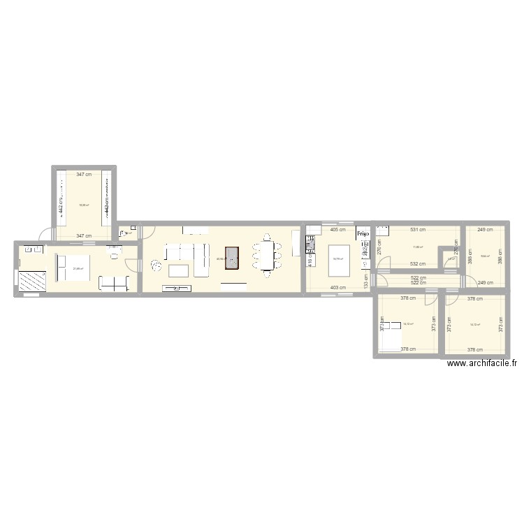 Maison 1. Plan de 11 pièces et 154 m2