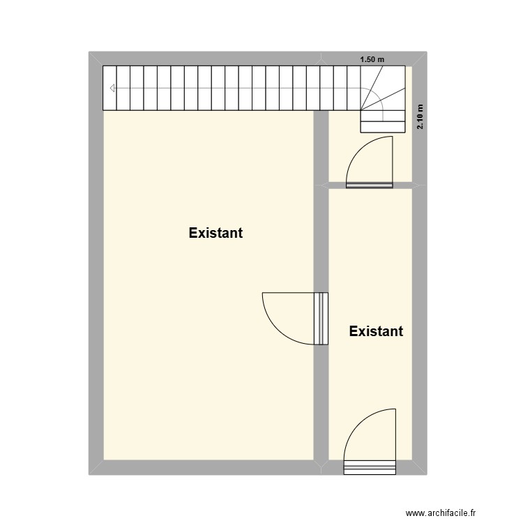 ADSEA St Germain Laxis - Entrée. Plan de 3 pièces et 38 m2