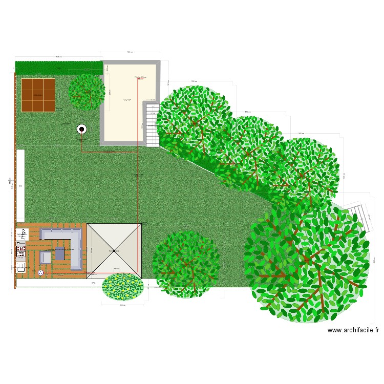 Jardin2. Plan de 1 pièce et 18 m2