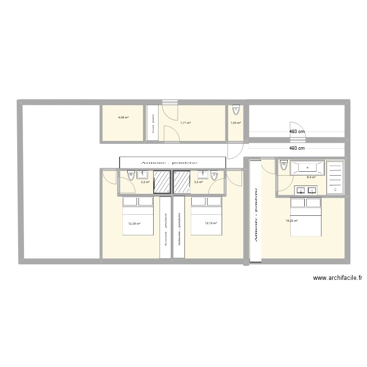 plan gemenos. Plan de 9 pièces et 70 m2