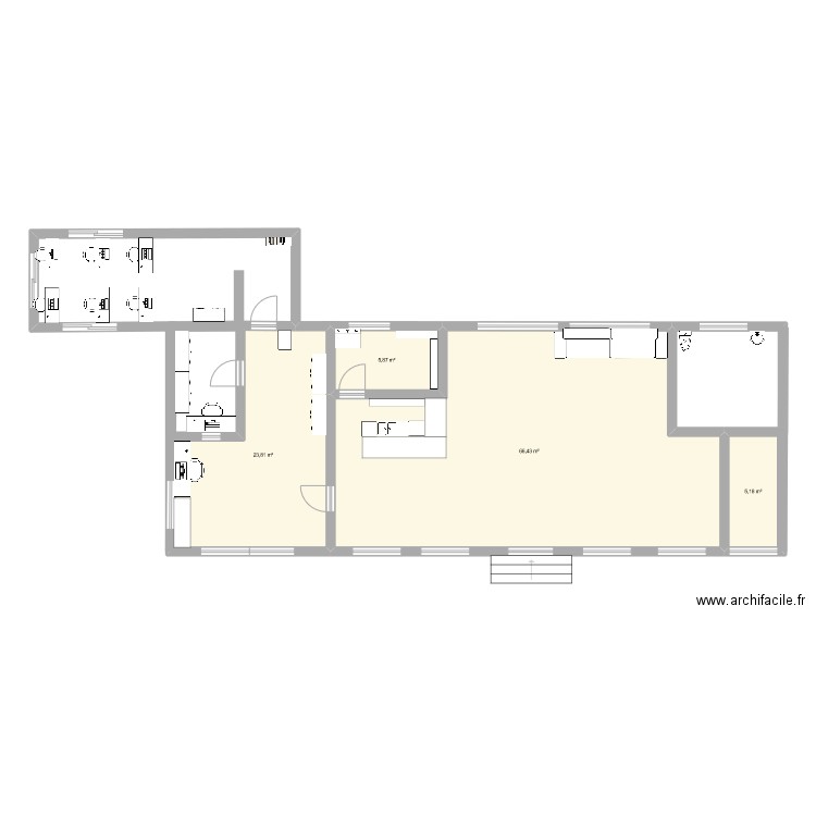 ac andaines. Plan de 4 pièces et 101 m2