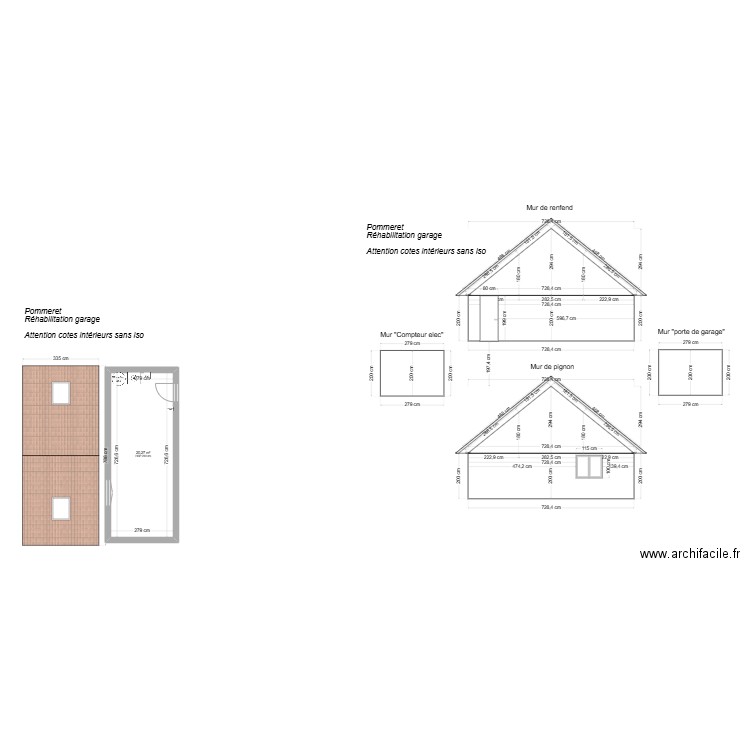 Pommeret. Plan de 1 pièce et 20 m2