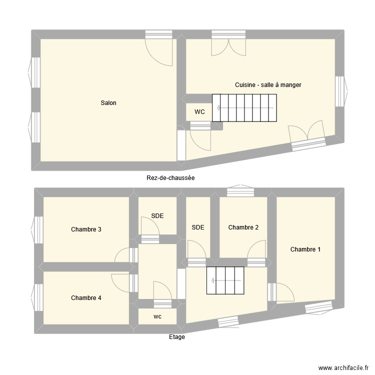 GR1335. Plan de 12 pièces et 53 m2