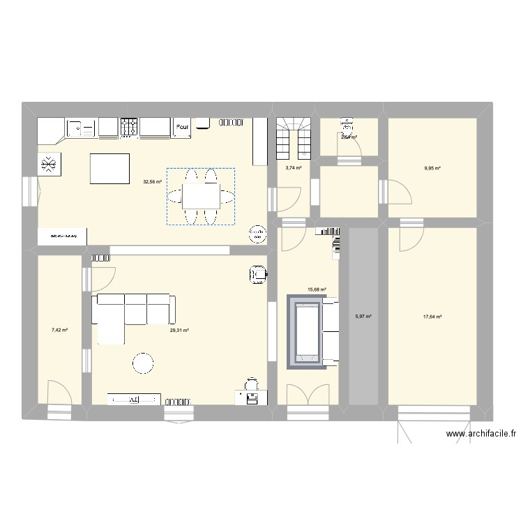 Maison Lapalud 2.0. Plan de 9 pièces et 125 m2