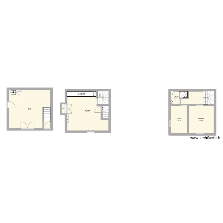 Plan maison Paulhan. Plan de 7 pièces et 78 m2