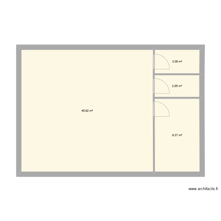 MAISON. Plan de 4 pièces et 61 m2