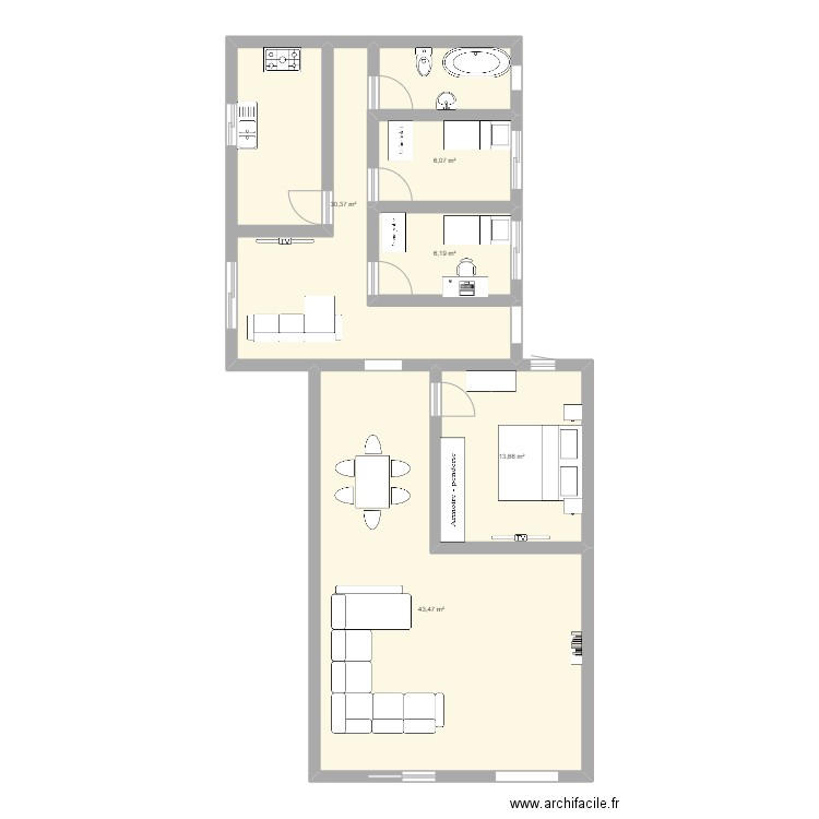 myhouse. Plan de 5 pièces et 100 m2