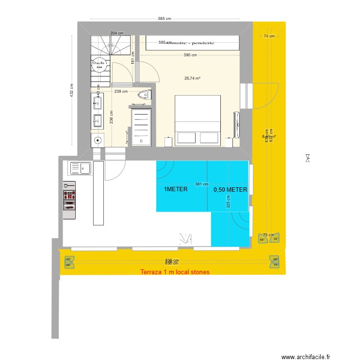 GRECE BAS INTERIEUR BASE - 2025-01. Plan de 3 pièces et 36 m2