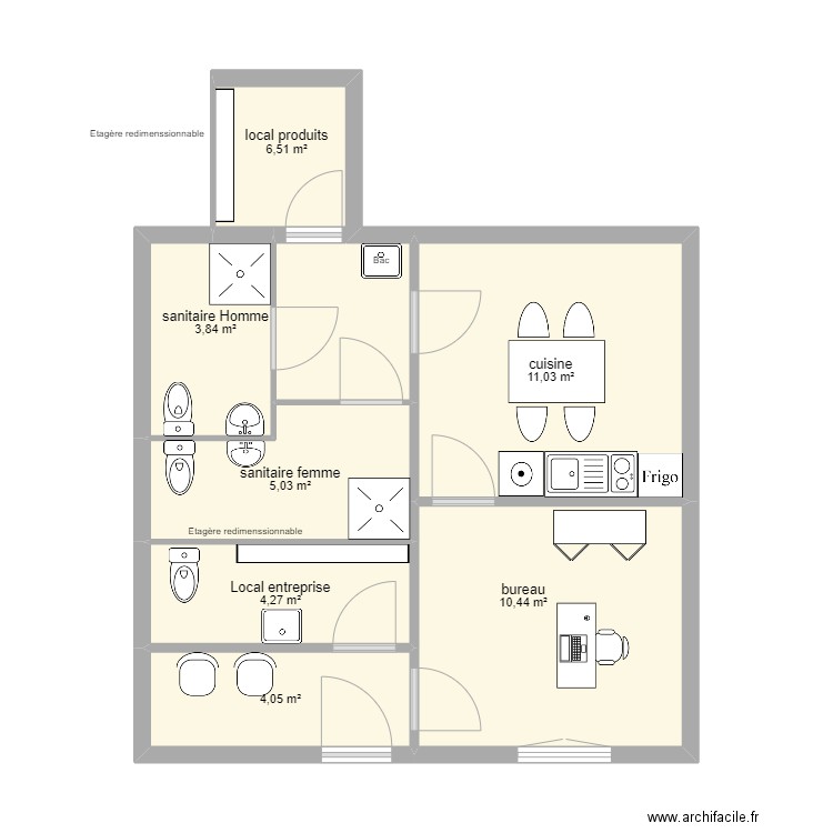 Mathiolan. Plan de 7 pièces et 45 m2