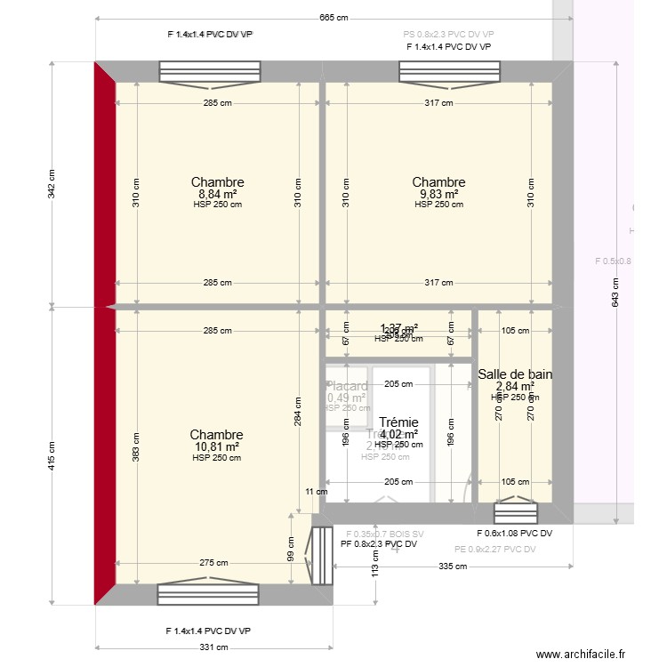  ML24018890  LETOURNEUR. Plan de 13 pièces et 93 m2