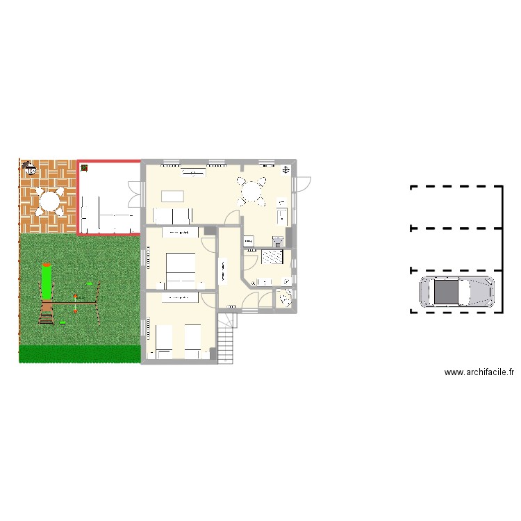 Appart 2. Plan de 6 pièces et 71 m2