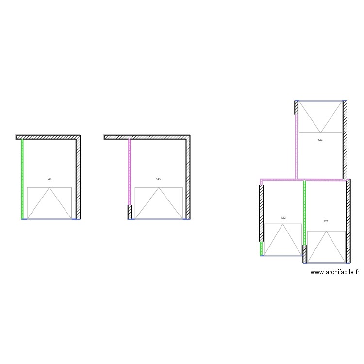 Morisot. Plan de 5 pièces et 74 m2