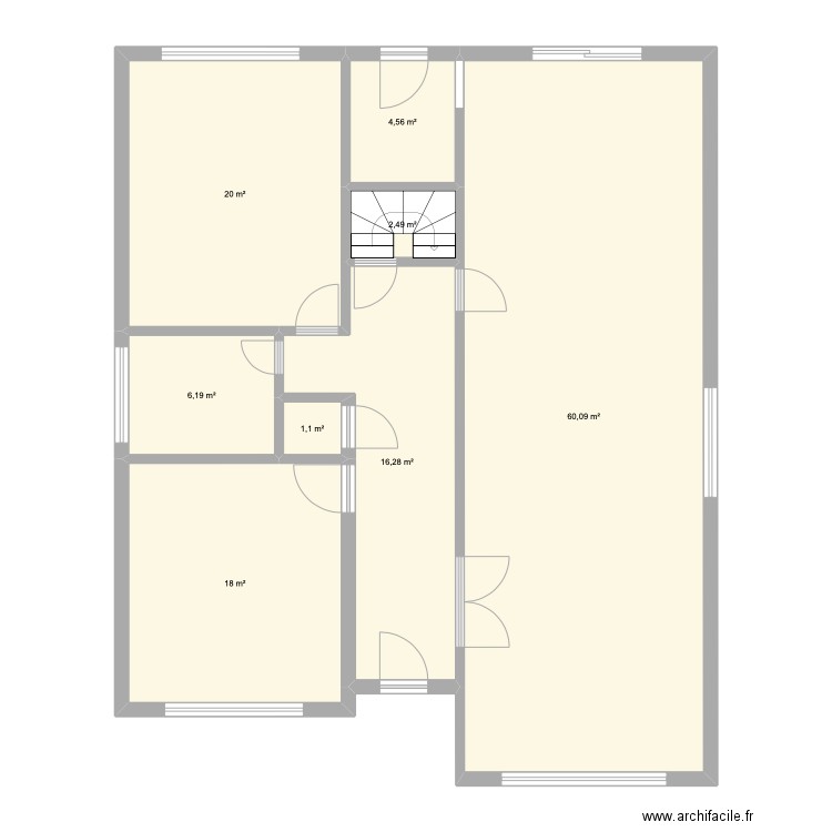 RDS18. Plan de 8 pièces et 129 m2