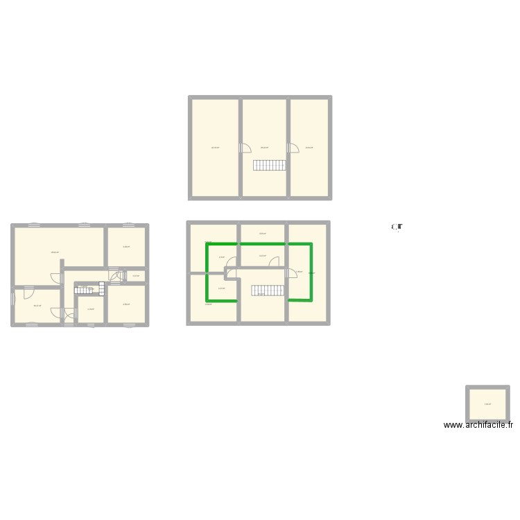 bel air. Plan de 21 pièces et 244 m2