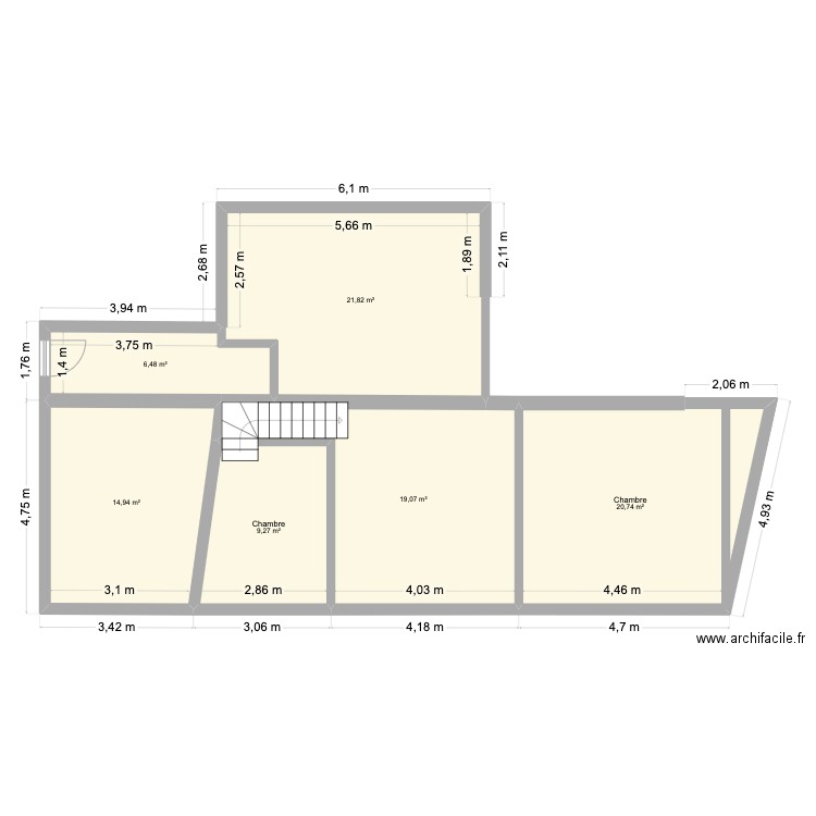 Maison Caix projet 1. Plan de 6 pièces et 92 m2