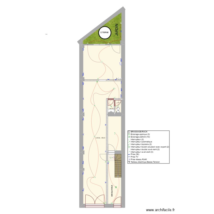 RDC F.CHELEA ELEC. Plan de 3 pièces et 88 m2