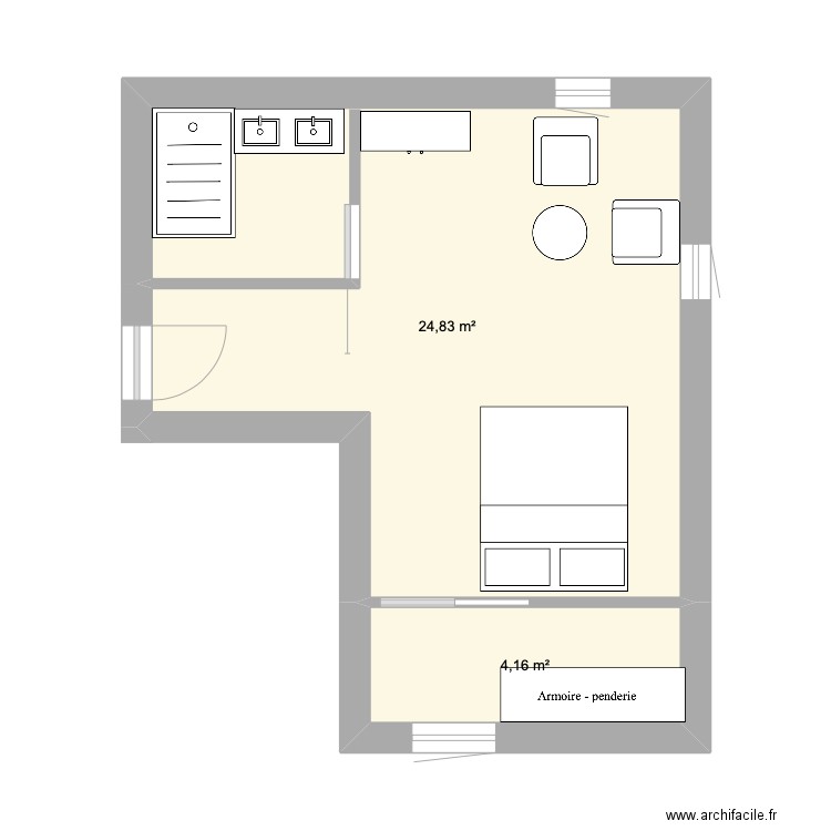 STEPHANIE. MOREAU. Plan de 2 pièces et 29 m2