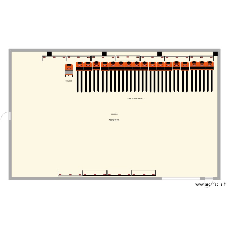 MEDLINE COUDRAY S2. Plan de 1 pièce et 256 m2