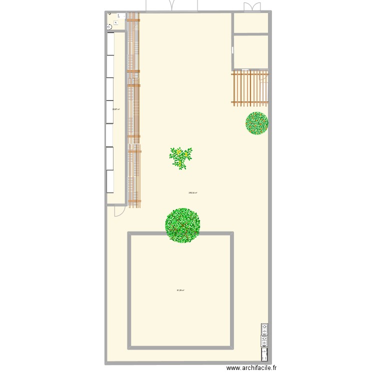 home. Plan de 3 pièces et 490 m2