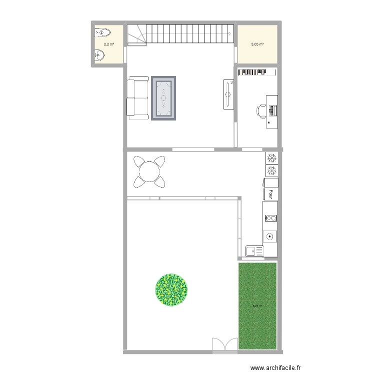 Mumu modif. Plan de 2 pièces et 5 m2