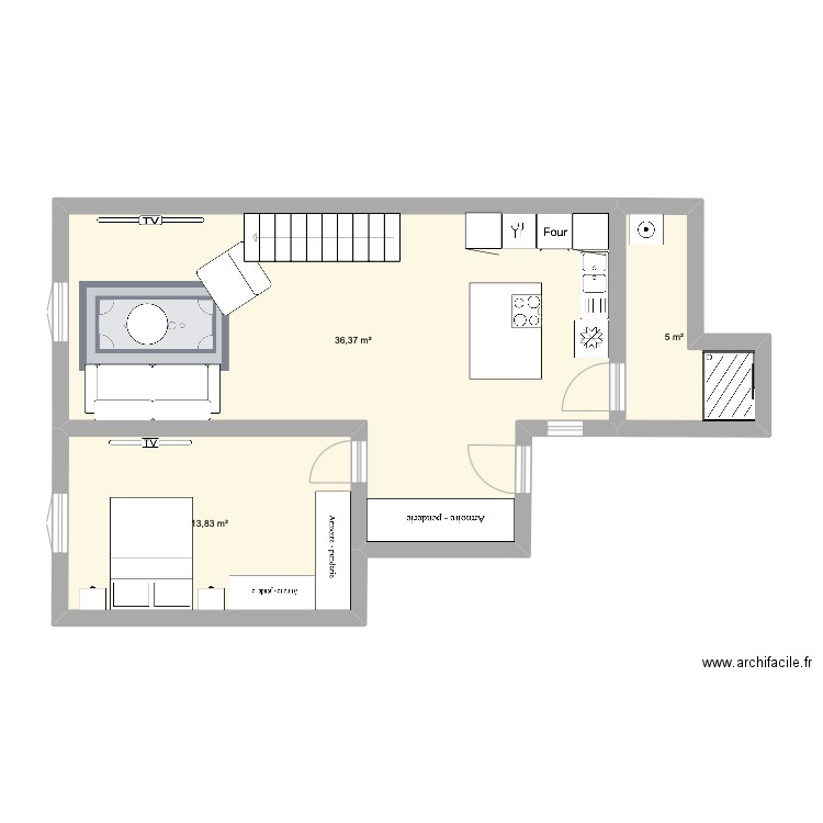 ELEC APPART. Plan de 3 pièces et 55 m2