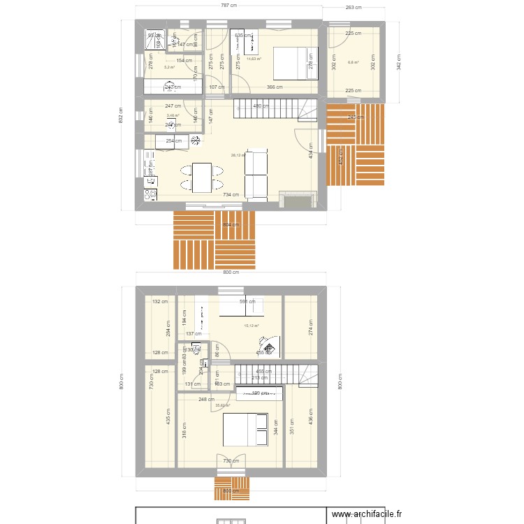 malo 8 x 8. Plan de 7 pièces et 109 m2